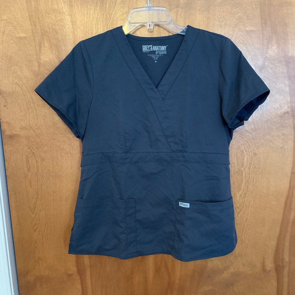 2 charcoal gray GREYS ANATOMY SCRUB TOPS